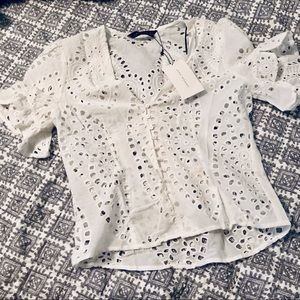 Zara white lace top